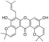 5,9-Dihydroxy-2,2,11,11-tetramethyl-8-(3-methyl-2-butenyl)-2H-dipyrano[2,3-a:2',3'-j]xanthen-14(11H)-one Structure