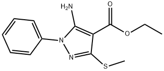 5-aMino-3-Methylthio-1-phenyl-1H-pyrazole-4-carboxylic acid ethyl ester Structure