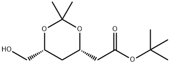 (4R,6R)-6-ヒドロキシメチル-2,2-ジメチル-1,3-ジオキサン-4-酢酸1,1-ジメチルエチルエステル 化学構造式