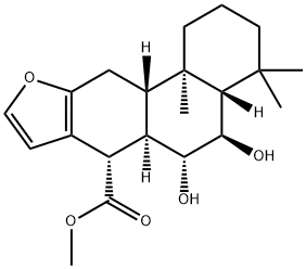 Methyl 5,6-dihydroxy-4,4,11b-trimethyl-1,2,3,4,4a,5,6,6a,7,11,11a,11b- dodecahydrophenanthro[3,2-b]furan-7-carboxylate 结构式