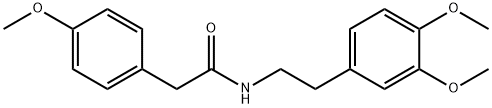 N-(3,4-ジメトキシフェネチル)-4-メトキシベンゼンアセトアミド 化学構造式