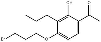 1-[4-(3-ブロモプロポキシ)-2-ヒドロキシ-3-プロピルフェニル]エタノン 化学構造式