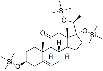 (20S)-3β,17,20-トリス(トリメチルシロキシ)プレグナ-5-エン-11-オン 化学構造式