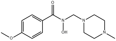 4-メトキシ-N-[(4-メチル-1-ピペラジニル)メチル]ベンゾヒドロキサム酸 化学構造式