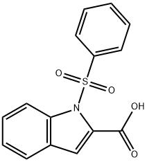 1-(苯磺酰基)-1H-吲哚-2-羧酸 结构式