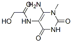 Acetamide, N-(6-amino-1,2,3,4-tetrahydro-1-methyl-2,4-dioxo-5-pyrimidinyl)-2-hydroxy- (9CI) Struktur