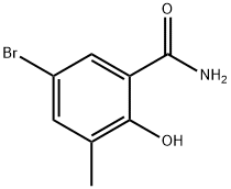 5-ブロモ-2-ヒドロキシ-3-メチルベンズアミド 化学構造式