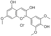3,5-ジヒドロキシ-2-(4-ヒドロキシ-3,5-ジメトキシフェニル)-7-メトキシ-1-ベンゾピリリウム·クロリド 化学構造式