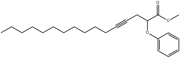 2-フェノキシ-4-ヘキサデシン酸メチル 化学構造式