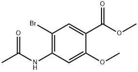 4-(アセチルアミノ)-5-ブロモ-2-メトキシ安息香酸メチル 化学構造式