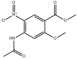 4-乙酰胺基-2-甲氧基-5-硝基苯甲酸甲酯,4093-41-8,结构式