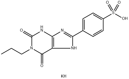 1-丙基-8-(4-磺酸基苯基)黄嘌呤钾盐水合物, 409344-71-4, 结构式