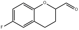 rac 6-Fluoro-3,4-dihydro-2H-1-benzopyran-2-carboxaldehyde Struktur