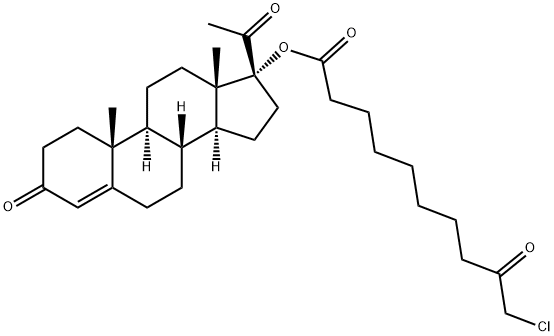 17-Hydroxyprogesterone 17-(9-oxo-10-chlorodecanoate)  化学構造式