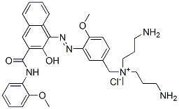 bis(3-aminopropyl)[3-[[2-hydroxy-3-[[(2-methoxyphenyl)amino]carbonyl]-1-naphthyl]azo]-4-methoxybenzyl]methylammonium chloride|