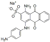 sodium 1-amino-4-[(4-aminophenyl)amino]-9,10-dihydro-9,10-dioxoanthracene-2-sulphonate Structure