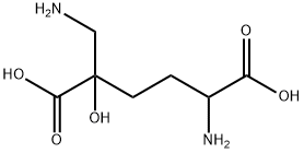 5-アミノ-2-(アミノメチル)-2-ヒドロキシヘキサン二酸 化学構造式
