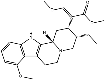 (16E,20β)-16,17-ジデヒドロ-9,17-ジメトキシコリナン-16-カルボン酸メチル 化学構造式