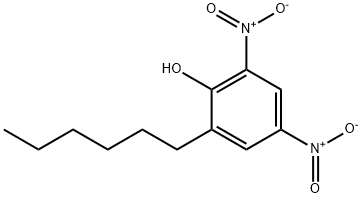 2-ヘキシル-4,6-ジニトロフェノール 化学構造式