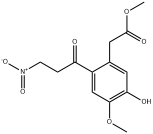 5-Hydroxy-4-methoxy-2-(3-nitro-1-oxopropyl)benzeneacetic acid methyl ester Structure