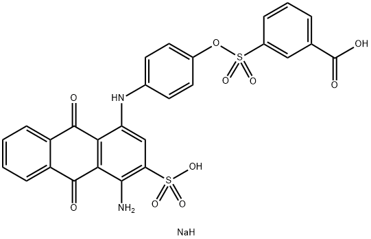 disodium 3-[[4-[(4-amino-9,10-dihydro-9,10-dioxo-3-sulphonato-1-anthryl)amino]phenoxy]sulphonyl]benzoate Structure