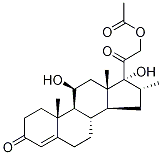 11β,17,21-Trihydroxy-16α-methyl-pregn-4-ene-3,20-dione 21-Acetate 化学構造式