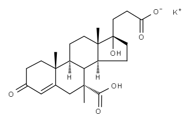 (17R)-17-Hydroxy-3-oxopregn-4-ene-7α,21-dicarboxylic acid 7-methyl 21-potassium salt Structure