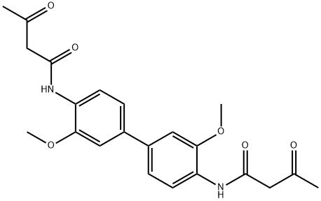 N,N'-(3,3'-dimethoxy[1,1'-biphenyl]-4,4'-diyl)bis[3-oxobutyramide] 结构式