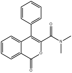 N,N-Dimethyl-1-oxo-4-phenyl-1H-2-benzopyran-3-carboxamide 结构式