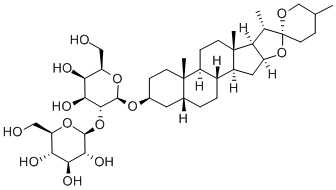 (25S)-3β-[(2-O-β-D-グルコピラノシル-β-D-ガラクトピラノシル)オキシ]-5β-スピロスタン 化学構造式