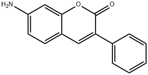 7-氨基-3-苯基苯并吡喃-2-酮, 4108-61-6, 结构式