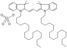 1,1'-DIOCTADECYL-3,3,3',3'-TETRAMETHYLINDOCARBOCYANINE PERCHLORATE Structure