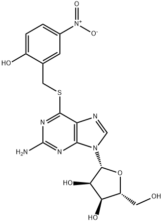 S-(2-羟基-5-硝基苯甲酰基)-6-硫代鸟苷, 41094-07-9, 结构式