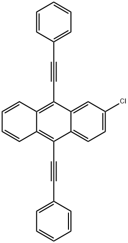 2-クロロ-9,10-ビス(フェニルエチニル)アントラセン 化学構造式