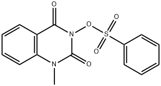 1-メチル-3-[(フェニルスルホニル)オキシ]キナゾリン-2,4(1H,3H)-ジオン 化学構造式