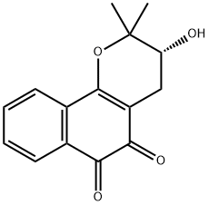 (R)-3,4-Dihydro-3-hydroxy-2,2-dimethyl-2H-naphtho[1,2-b]pyran-5,6-dione 结构式