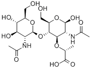 N-アセチル-D-グルコサミニル-(1-4)-N-アセチルムラミン酸 化学構造式