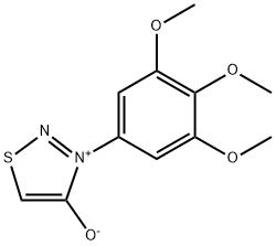 3-(3,4,5-トリメトキシフェニル)-1,2,3-チアジアゾール-3-イウム-4-オラート 化学構造式