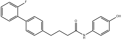 2′-フルオロ-N-(4-ヒドロキシフェニル)ビフェニル-4-ブタンアミド 化学構造式
