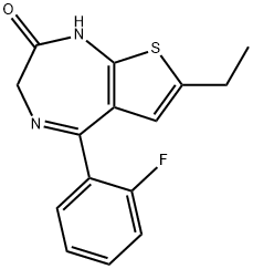 7-Ethyl-5-(2-fluorophenyl)-1,3-dihydro-2H-thieno[2,3-e]-1,4-diazepin-2-one Structure