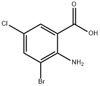 2-氨基-3-溴-5-氯苯甲酸 结构式