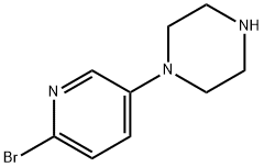ピペラジン, 1-(6-ブロモ-3-ピリジニル)- 化学構造式