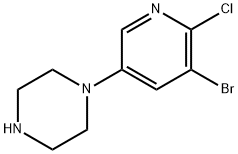 1-(6-Chloro-5-bromo-3-pyridyl)piperazine Struktur