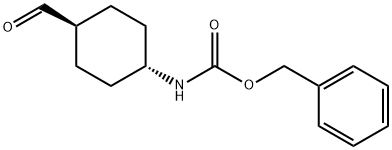 TRANS-4-(ベンジルオキシカルボニルアミノ)シクロヘキサンカルブアルデヒド 化学構造式