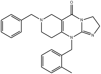 7-benzyl-10-(2-Methylbenzyl)-2,6,7,8,9,10-hexahydroiMidazo[1,2-a]pyrido[4,3-d]pyriMidin-5(3H)-one Struktur