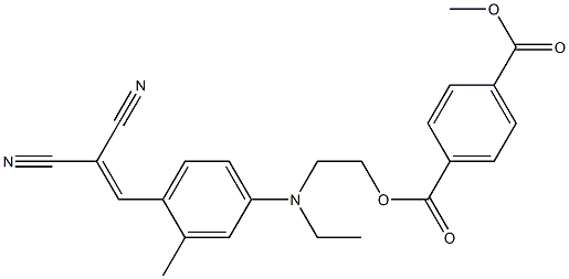 2-[[4-(2,2-二氰乙烯基)-3-甲基苯基]乙基氨基]乙基-1,4-苯二甲酸甲酯 结构式
