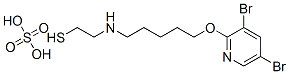 2-[5-(3,5-ジブロモ-2-ピリジルオキシ)ペンチル]アミノエタンチオールスルファート 化学構造式