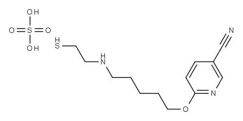 2-[5-(5-Cyano-2-pyridyloxy)pentyl]aminoethanethiol sulfate Structure
