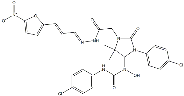 3-(4-Chlorophenyl)-4-[[[(4-chlorophenyl)amino]carbonyl]hydroxyamino]-5,5-dimethyl-2-oxo-1-imidazolidineaceticacid2-[3-(5-nitro-2-furanyl)-2-propen-1-ylidene]hydrazide