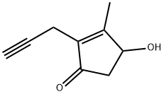 4-Hydroxy-3-methyl-2-(2-propynyl)-2-cyclopentene-1-one Struktur